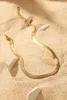 Unisex Herringbone Chain Stainless Steel Bracelet 18K Gold Plated Knife Blade Chain Hand Bracelets for Men Women