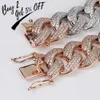 Chokers Topgrillz 18mm Maimi Cuban Link Chain Necklace Rose Gold Silver Color Iced Out Cubic Zircon Hip Hop Jewelry Gift Y2303