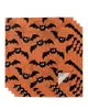 Table Napkin Halloween Bat Orange Background 4/6/8pcs Cloth Decor Dinner Towel For Kitchen Plates Mat Wedding Party Decoration