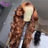 Perucas Sintéticas 13x6 Castanho Ruivo Body Wave Perucas Cabelo Humano Brasileiro Pré Arrancado 13x4 Renda Frontal Transparente 5x5 Fechamento 230227