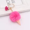 Ice Cream Keychain Mignon Sac Cartoon Porte-clés Imitation Rex Fourrure De Lapin En Peluche Pendentif Cône De Voiture Boule De Cheveux Sac Accessoires Porte-clés 5 * 14cm