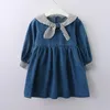 Girl Dresses Girls Dress Autumn Kids Flower Embroidery Ruffled Long Sleeve Drawstring Princess For 3-11 Years