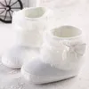 Premiers marcheurs EBainel papillon arc chaud hiver bébé chaussons chaussures enfants bottes de neige princesse fille semelle souple pour 0-18M