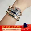 Bangle kiozol unieke gelaagde kubieke zirkoon manchet open armbanden voor dames roségoud zilveren kleur mode sieraden 466 ko1