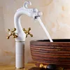 Küchenarmaturen 8 Typ Retro Badezimmer Weißgold Waschbecken Wasserhahn Kupfer Drachenstil Antikes Messing und kalter Vintage