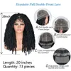 Hair Full Lace Wig Crochet Braids Faux Locs Braids Messy Hair Wigs With Baby Hair for Women Synthetic 20factory direct