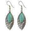 Dangle Earrings Vintage Tibetan Silver Metal Water Drop For Women Bohemian Blue Stone Ethnic Gypsy Tribal Party Jewelry
