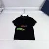 23SS Marka Tasarımcı Çocuk Polo Gömlek Kovboy Şort Set Erkek Kavurlu Pamuk Kısa Kollu Logo Baskı Şortu İki Parçalı Yüksek Kaliteli Çocuk Giyim A1