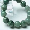 Strand Women's Jade Light Green Armband Floating Flowers Men's and Round Pärlor Buddha ECE Handkanalering