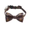 Cat Collars Leads Breakaway Collar With Bow Tie And Bell Classic Old Flower Pattern Designer Dog Adjustable 711 Inches For Kitten Dh0Ro