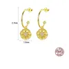 New Super Sparkling Star Zircon s925 Silver Dangle Earrings Luxury 18k Gold Plated Sexy Earrings Fashion Charming Women Jewelry Gift