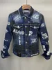 DSQ Phantom Turtle Denim Jacket Men 코트 블루 캐주얼 면화 턴 다운 고리 긴 소매 데님 폭격기 재킷 98380