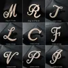 Trendy Women Men 26 Letters Pearl Metal Brooches Badges Simple Creative Badges Unisex Suit Office Buckle Accessories Brooch Pin