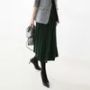 Jupes hiver jupe 2023 Vintage plissé laine femme taille haute qualité laine noir Midi Faldas coréen mode vêtements