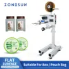 Zonesun industriell utrustning mobil märkningsmaskin platt kosmetik ytkort lådan paket kartong etikett applikator produktion linje zs-tb170