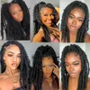 Hair Full Lace Wig Crochet Braids Faux Locs Braids Messy Hair Wigs With Baby Hair for Women Synthetic 20factory direct