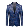 Erkek Suit Blazers Mavi Ekose Erkek Blezer Kadınlar İçin Zarif Maskulino Homme Luxe Tek Satır Bir Düğmesi İnce Uygun Günlük Giysiler Kostümleri