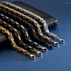 Correntes 4/5/6/8mm Dubai Bizantina Royal King Chain Bracelet Colares Jewelry Conjunto de aço inoxidável 304 5 cores