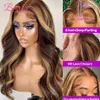 Perucas de renda HD Frente transparente 4 27 Destaque Wig Body Wave Human Human 13x4 13x6 Frontal pré -arranhado Hairle Garoned 230314