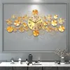 Corloges murales Design Golden Clock Digital Electronic Quartz Round Luxury Grand Duvar Saati Decoration Articles