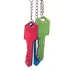 Mini Folding Knife Keychains 10 Colors Defense Key chain Key Shape Pocket Fruit Knifes Multifunctional Tool Self-defense Keychains