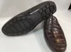 Chaussures habillées 2023 véritable peau de ventre de Crocodile Mamen Sneaker mode loisirs plat quotidien chaussure Crocodile couleur noire