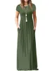 Sıradan Elbiseler 2023 Zarif Uzun Yaz Elbise Kadınlar Kısa Kollu Maxi Elbise Bayanlar Parti Günlük Elbiseler Kadın Corn Femme Yeşil Kırmızı XXL W0315