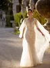 Strand-Sommer-Meerjungfrau-Hochzeitskleider mit tiefem V-Ausschnitt, Blumen-Applikationen, rückenfreies Brautkleid, elegante Brautkleider