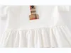 Schattige babymeisjes plaidjurken katoen pasgeborene korte mouw jurk afslag kraag baby prinses jurken peuter rokken rokken