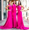 Bridesmaid Dresses Prom Party Gown For Weddings Formal New Custom Plus Size Sleeveless Pleat Floor-Length Mermaid Trumpet One-Shoulder Elastic Satin Lace Up Zipper