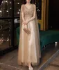 Vestidos de noite de ouro de champanhe com capa uma linha sexy decote em v-line line luxury shin shawl de celebridade formal de celebridades novas mulheres novas mulheres