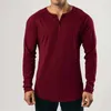 メンズカジュアルシャツ軽量の男性ソリッドカラールーズボトムシャツスポーティ秋のプルオーバーソフト