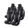 Neue Passform, 7-teiliges Autositzbezüge-Set, universelles Styling mit Airbag, kompatibel für 7 Sitze, Autositz Petector für Auto/LKW/Van, Rot Schwarz