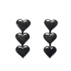 Femmes gland coeur boucle d'oreille avec timbre lettre coeur boucles d'oreilles cadeau pour amour petite amie