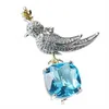 Pins Brooches Exquisite High-grade Female Brooch Bird on e Crystal Stone Pin Anti Slip Cardigan Suit Bule Temperament Brooch TrendL230315