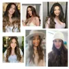 Synthetic Wigs EASIHAIR Long Brown Ombre for Women Natural Hair Wavy Middle Part Female Wig Cosplay Heat Resistant 230314