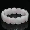 Strand toppkvalitet Natural Rose Pink Crystal Rectangle Beads 13 18mm Charms Women Gift Armband Jewelry 7.5 tum B1685