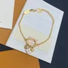 Stamp Designer Chain Bracelet Charm Bracelets Luxury Women Sea Shell Bangle Chains Jewelry 18K Gold Plated Copper Will Never Fade Original Edition Length 21.5CM