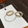 Klassisk mönsterdesigner Stud Gold Diamond Earrings Women Silver Rhinestone Earndrops With Box Valentine Day Gift Engagement
