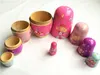 Handmade 5pcs Nesting Dolls Wooden Cute Cartoon Angel Girls Pattern