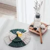 Table Mats Round Natural Cotton Coasters Bowl Pad Handmade Insulation Placemats Woven Macrame Cup Bohemia