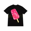 Herr Dam Svart Vit T-shirt Herr Casual Lös Popsicle Print Skjorta Par Kläder Street Shorts ärm Kläder Asiatisk storlek S-XL