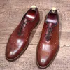 Dress Shoes Mens Carved Leather Oxfords Wedding Tuxedo Party Fashion 2023 Lace Up Genuine