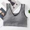 Yoga Outfit Sports Bra For Women Gym Beauty Black Tube Top Anti-glare Without Steel Ring Plus Size Underwear Bras