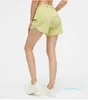 2023 dames L-33 Yoga shorts broek zak snel droge gym sport outfit hoogwaardige stijl zomerjurken elastische taille 61