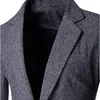 Herrdräkter våren och hösten herrduk Casual stilfull kostym Single Button Gentleman Clothing Man Gray Coat