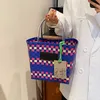 ma-letter Beach Bags women designer bag woven luxurys handbag 10 Color matching shopping bags plastic basket bag purse 230301