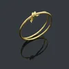 Designer Gold Bangle Women rostfritt stål Knutt glansiga par armband herrmode