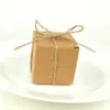 Geschenkomschakeling 100 stuks Pure kleur kraft papier vierkante verpakking doos bak cake dessert verpakking doos kleine geschenk inpak papieren zak 230316