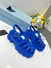 Designer desliza mocassins de luxo sandálias de moda de verão slides de calçados de praia Triângulo redondo Sandal 35-41